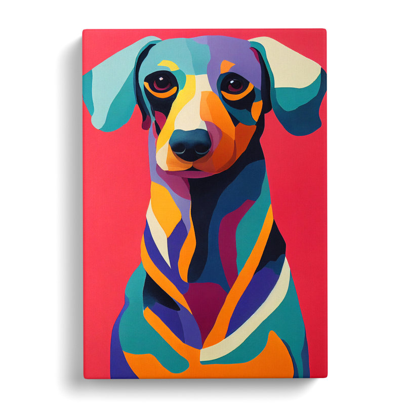 Dachshund in Colour Vol.4 - Wall Art, 50cm H x 35cm W x 3cm D, Wrapped Canvas