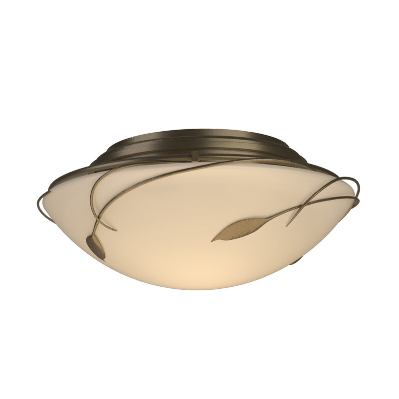Leaf 2 - Light 13.6" Unique/Statement Bowl Flush Mount, Soft Gold