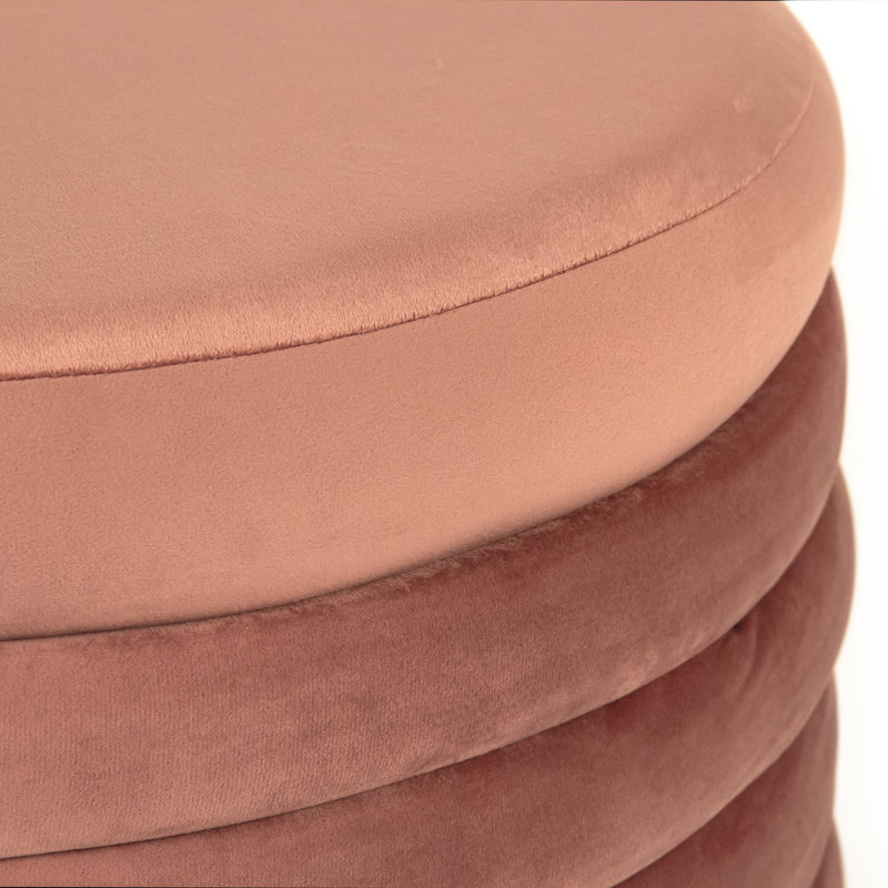 Repose-pieds repose-pieds rond 20,5" Otavio, Rose