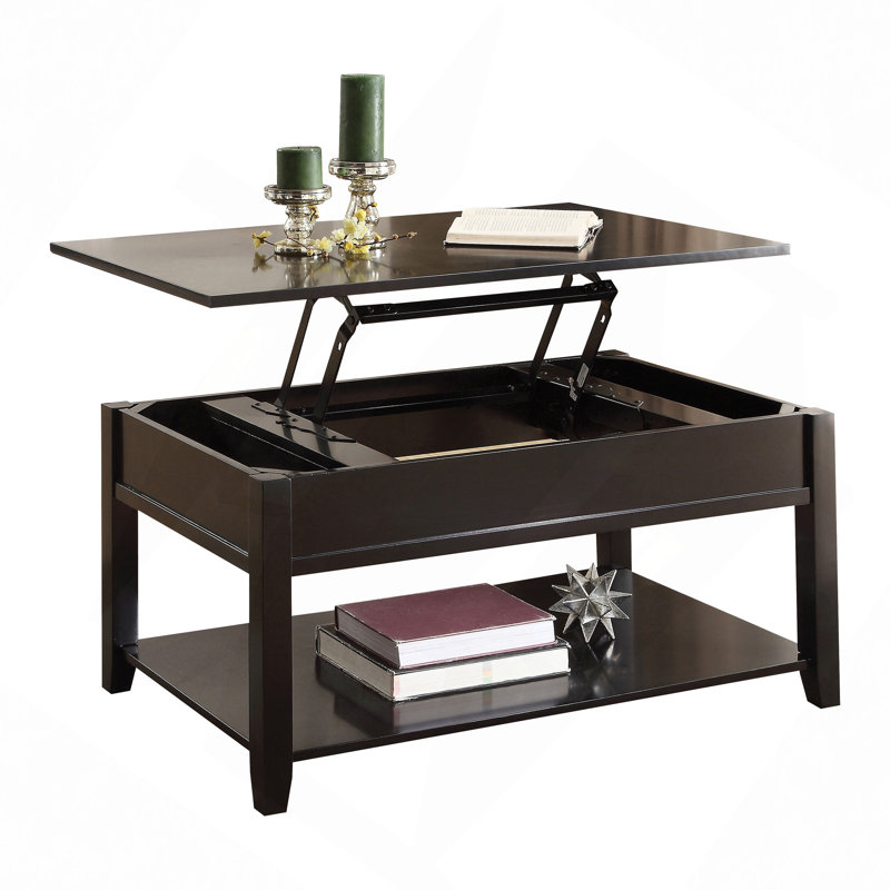 Table basse avec plateau relevable noir