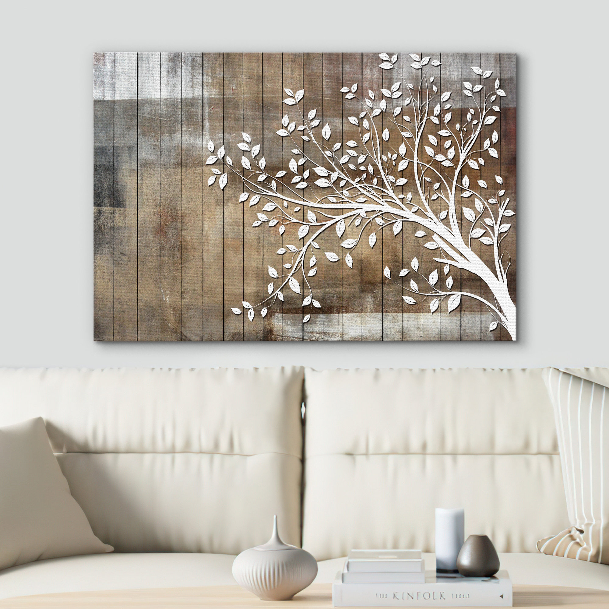 framed tree branch art