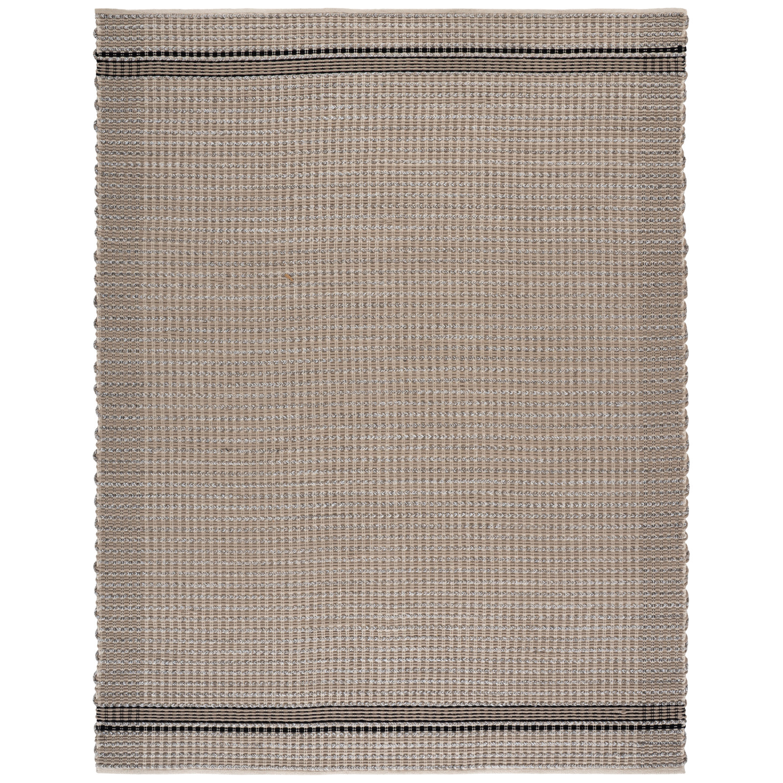 Hand-Woven Striped Cotton Rug, Rectangle 8' x 10'