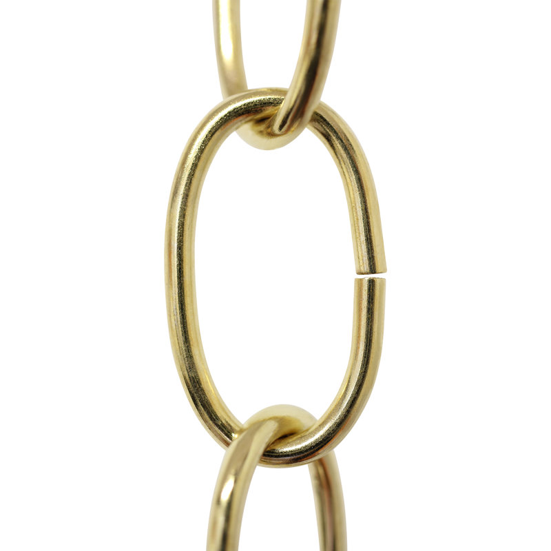 Micro Standard Link Lighting Fixture Chain or Chain Break (3 Feet), Polished Brass