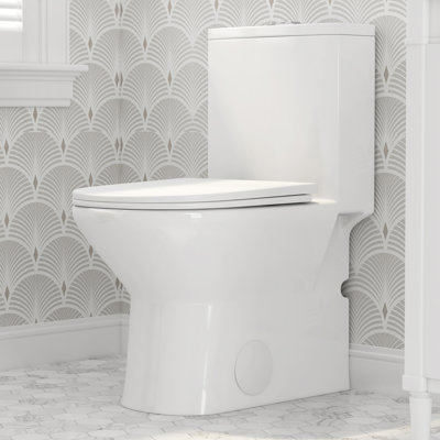 Toilette compacte une pièce allongée à hauteur de chaise compacte, 0,8 / 1,6 GPF WaterSense & MaP 1000g, conception sans rebord, 25 po de profondeur, 12 po brut