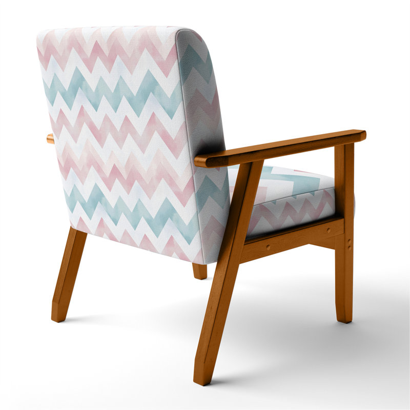 Chaise rembourrée Kids, Accoudoirs carrés bruns