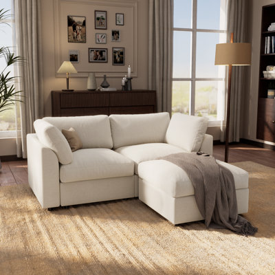 3 Piece 71" Sectional Modular Sofa With Storage