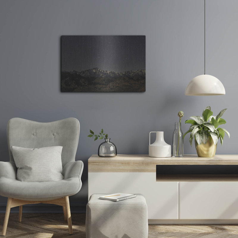 «Mount Whitney Moon & Stars» par Shawn / Corinne Severn, art mural en métal, H 12 po x l 16 po