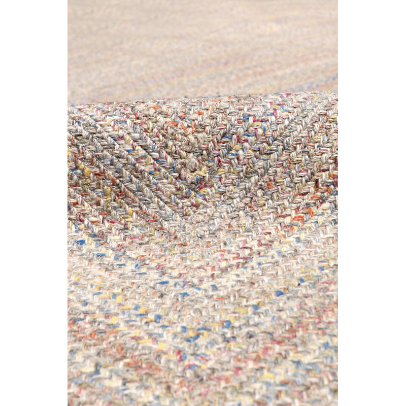 Lagos Multicolor Geometric Handmade Braided Synthetic Area Rug