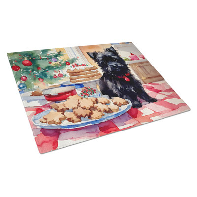 Cairn Terrier Christmas Cookies Glass Cutting Board