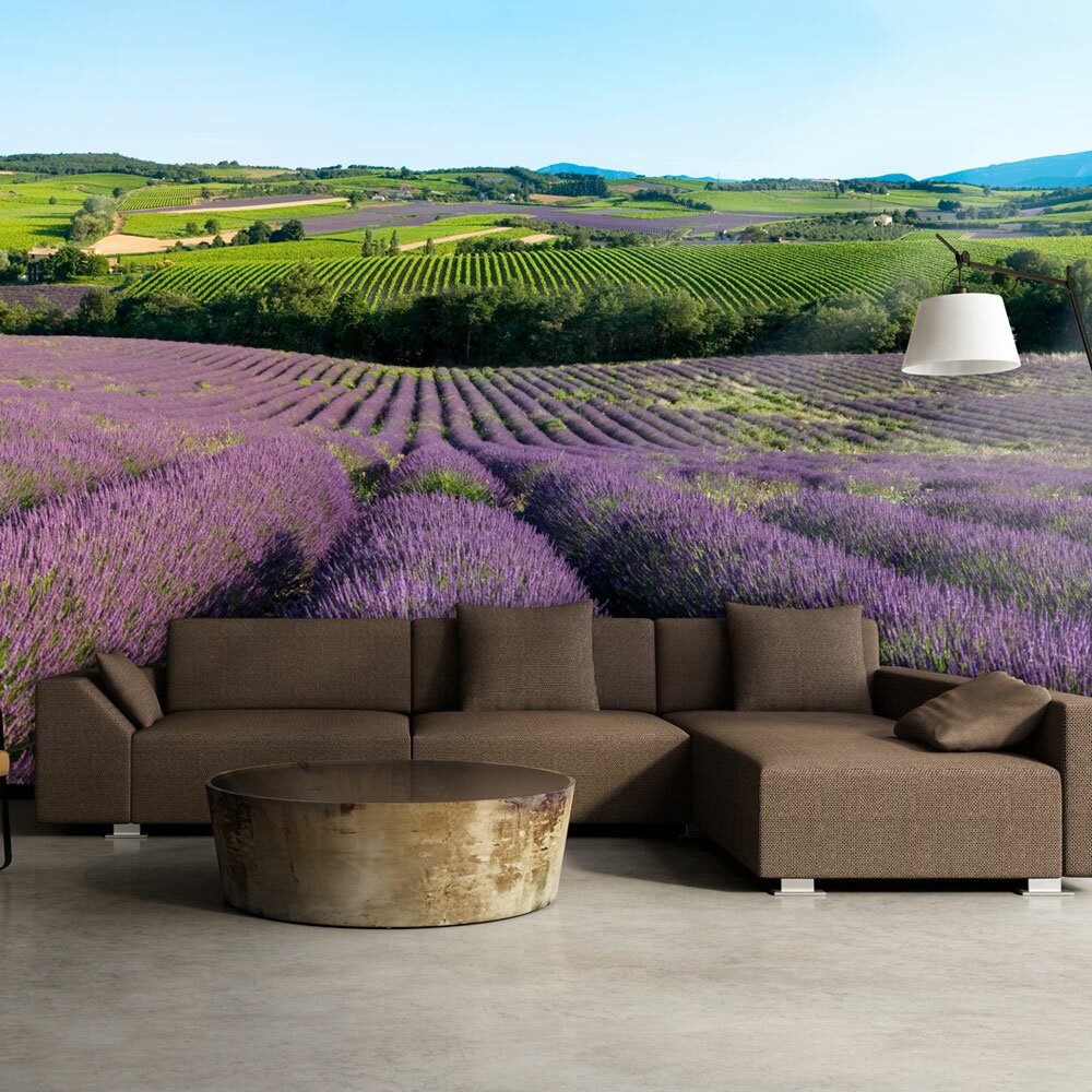 Glatte Tapete Lavender Fields