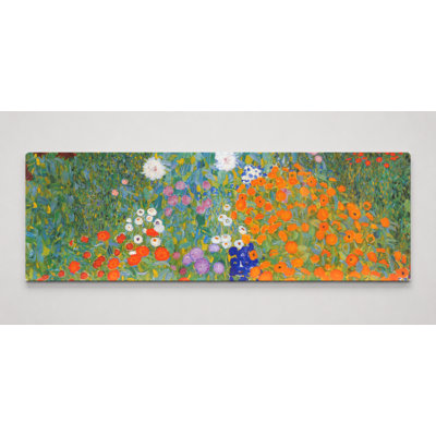 Bauerngarten / Flower Garden (1907) — Panoramic Canvas Wall Art