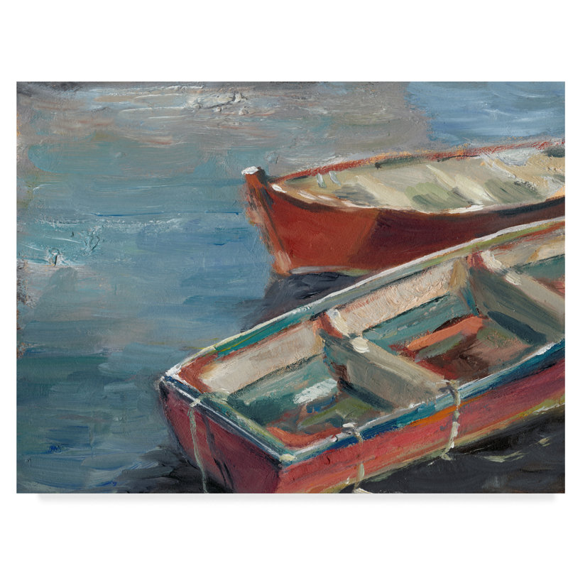 Art mural sur toile tendue - Art mural «Bateau au bord du lac I» par Ethan Harper pour décor de salon, de chambre à coucher ou de bureau - 35 x 47
