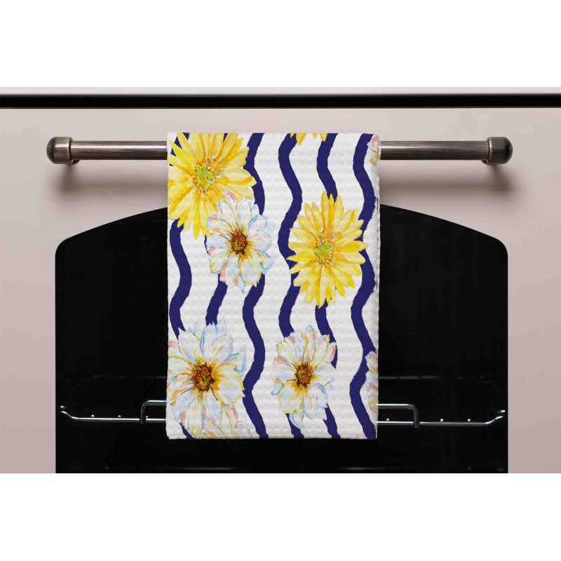 Cotton Floral Waffle Kitchen Towel