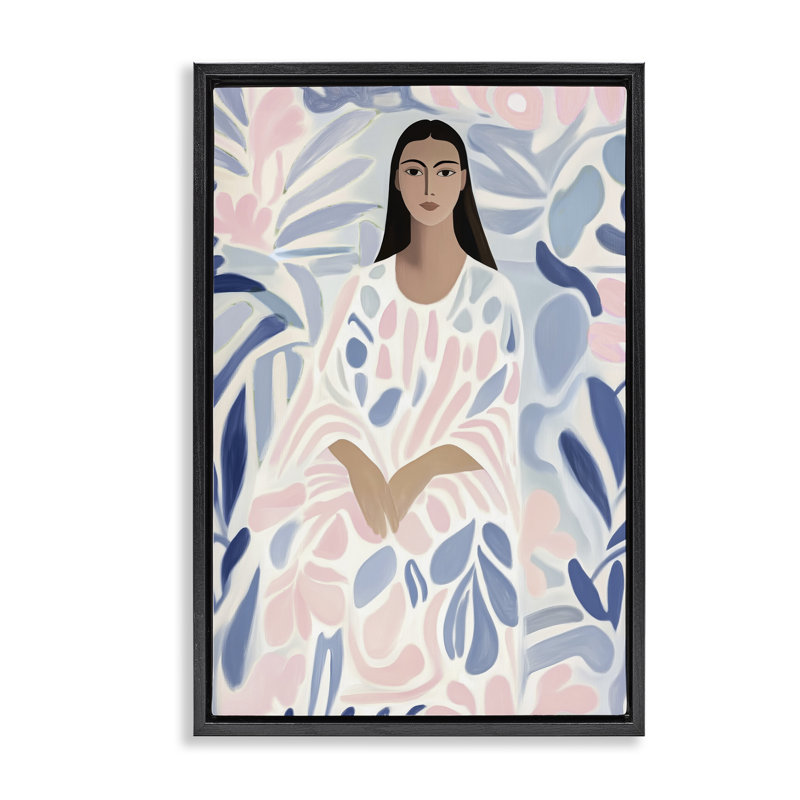 Cadre flottant au pastel, Annabelle Hall, Cadre flottant noir de jais, H 25 po x l 17 po