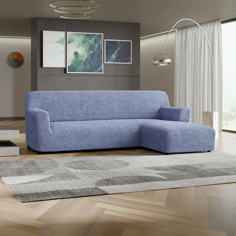 Housse extensible et lavable pour canapé d'angle avec méridienne, idéale pour les animaux de compagnie - Protection des meubles