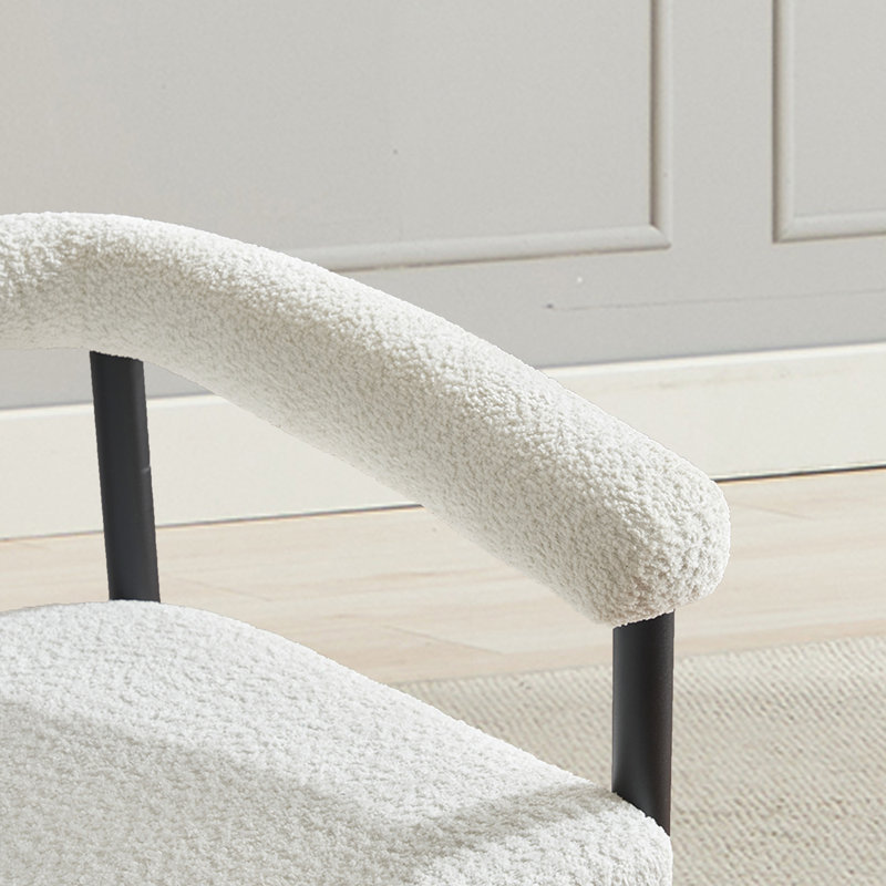 Tabouret de comptoir rembourré avec structure en métal (ensemble de 2), Blanc