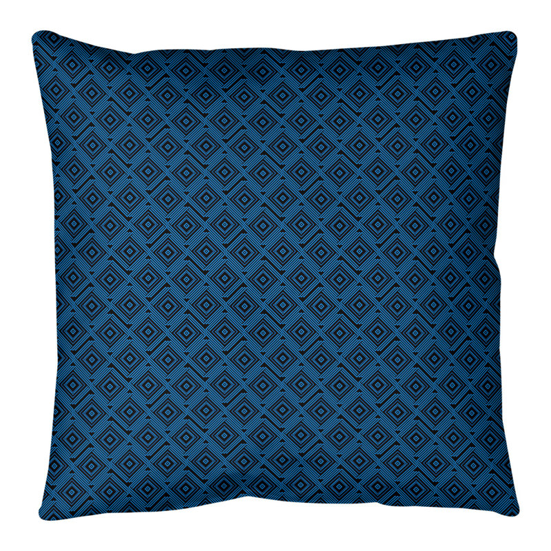 Coussin de sol Katelyn Elizabeth, 40 po x 40 po, Noir / bleu