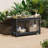 Rectangular Outdoor All-Weather Console Table,Black-110559033
