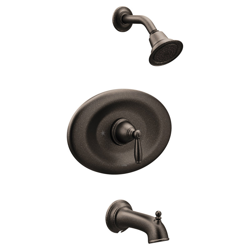 Brantford Conversion Tub and Shower Faucet with Metal Lever Handle, Oil Rubbed Bronze