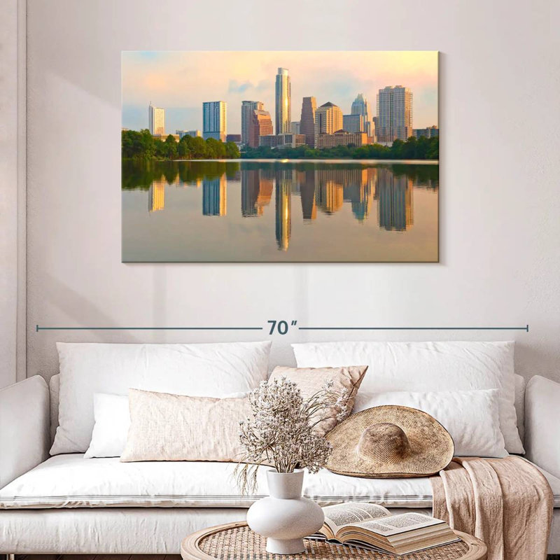 Austin Skyline Reflection, 30" H x 45" W