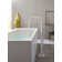 Lineare Single Handle Floor Mounted Tub Filler with Handshower