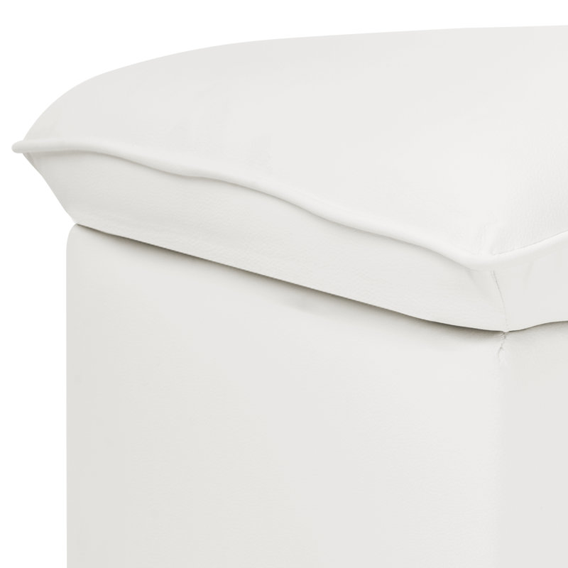 Banc de rangement Breeanna, Simili cuir blanc