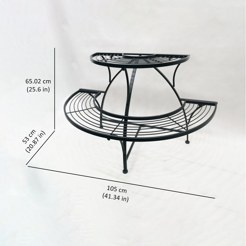 Présentoir pour plantes en demi-cercle