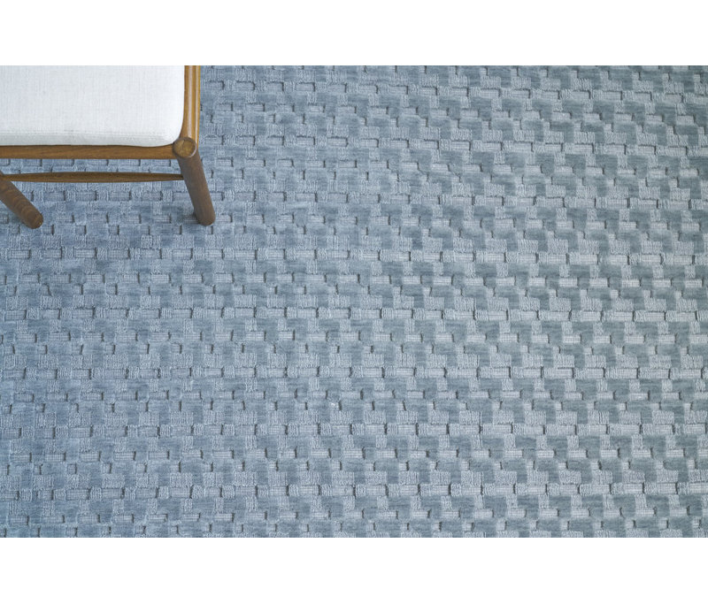 Monroe Wool Geometric Area Rug in Blue, Rectangle 10' x 14'