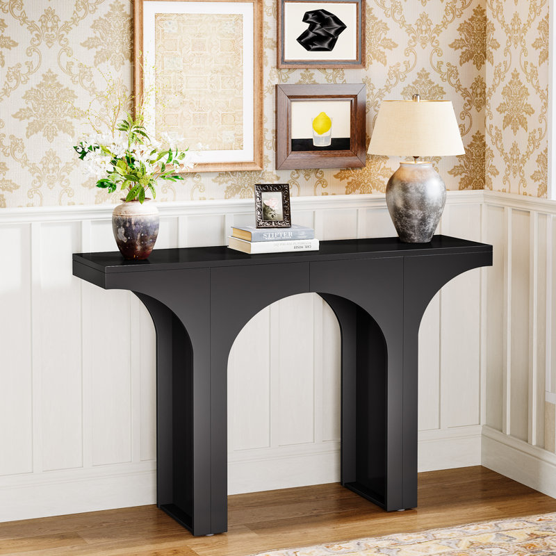 Console moderne, console arquée de 47 pouces pour entrée, Noir, noir, noir, noir