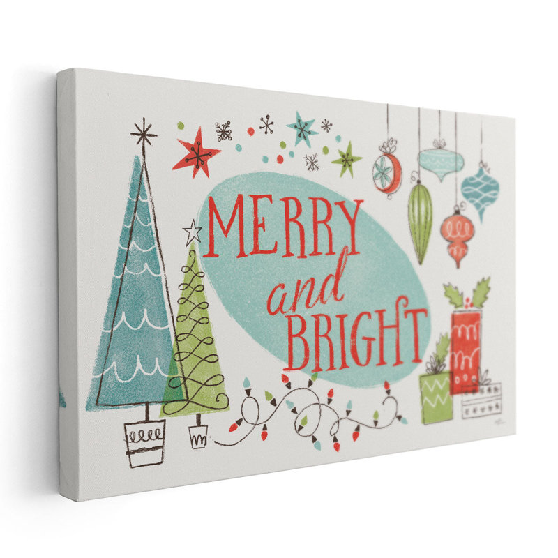 Retro Christmas I - reproduction d'art sur toile, H 20 po x l 30 po