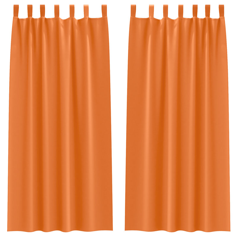 Curtains With Curtains 2 Pcs Polyester, Bright Orange, 140cm Width x 260cm Drop
