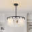 4 - Light Modern Dimmable Round Drum Chandelier With Handcrafted Clouded Glass-545379188
