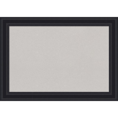 Dalat Black Framed Corkboard, Grey Cork Bulletin Board, Organization Board, Pin Board