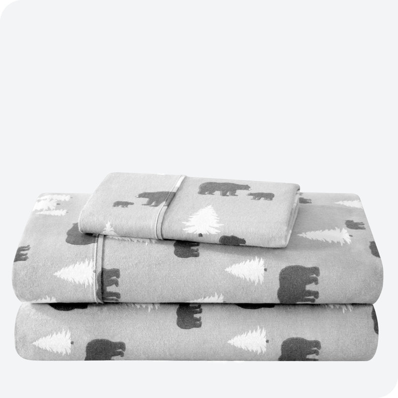 Flannel Machine Woven Sheet Set, Twin Sheet Set + Fitted Sheet + 1 Pillowcase