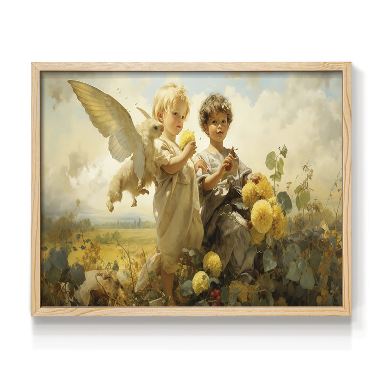 Angels From Above-XIX - Reproduction encadrée - Restickable, Encadré naturel, H 16 po x l 20 po