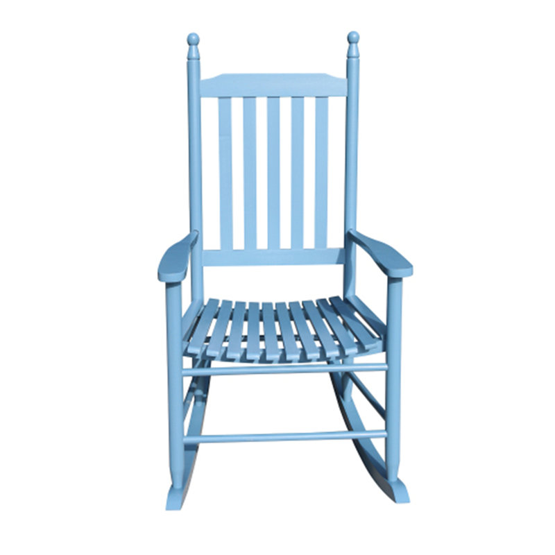 Chaise berçante en bois, Bleu
