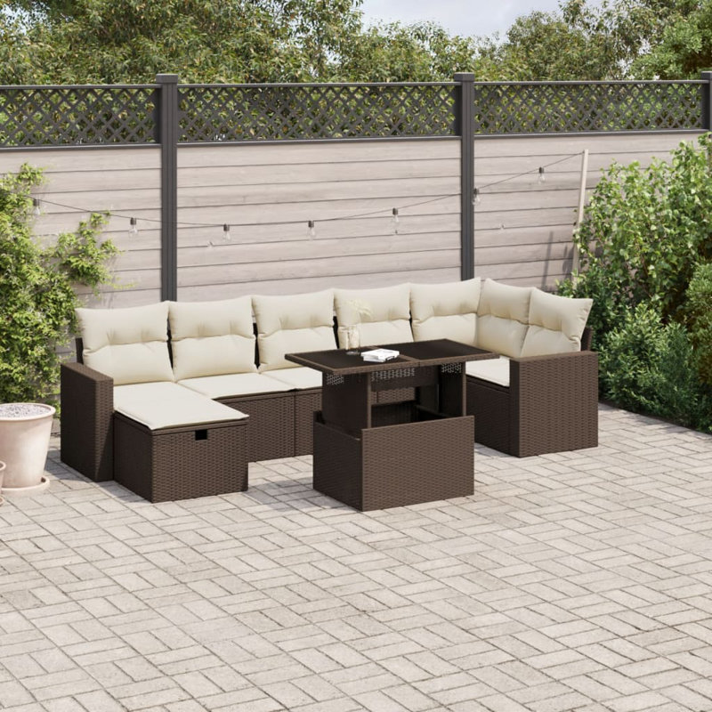 Ensemble de canapé de jardin en rotin PE Vidaxl