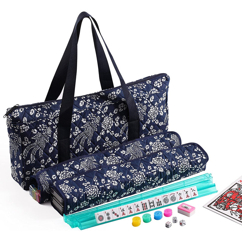 American Mahjong Tiles Set Mah Jongg Blue Phoenix Soft Bag USAMJTABLE
