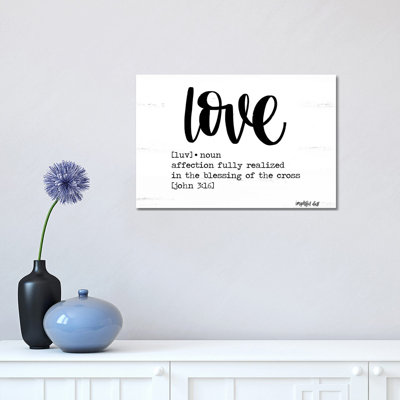Love 1 Piece Wrapped Canvas Wall Art