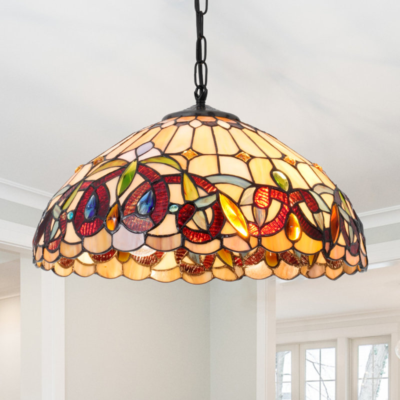 2-light Dimmable Tiffany Chandelier