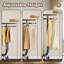 Double Rail Clothes Rack on Wheels, 295kg(650lbs) Capacity with Bottom Shelf, Extendable Length & Height-118673051