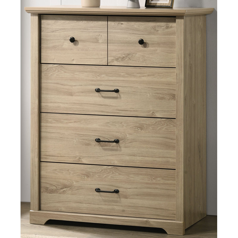 Commode à tiroirs et commode avec poignées, Chêne clair