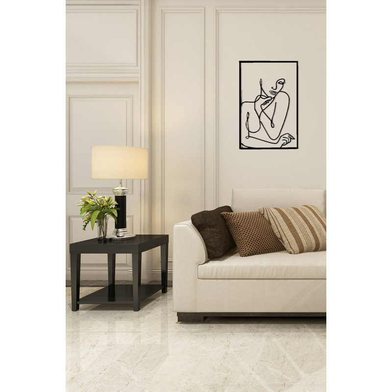 Elegant Decorative Metal Wall Accessory, Black Finish, 11.8 x 17.7 inches | 100% Metal Construction, Thickness: 0.08 inches | Stylish Home Decor for Living Room, Office, or Bedroom, Durable & Eye-Catching Design