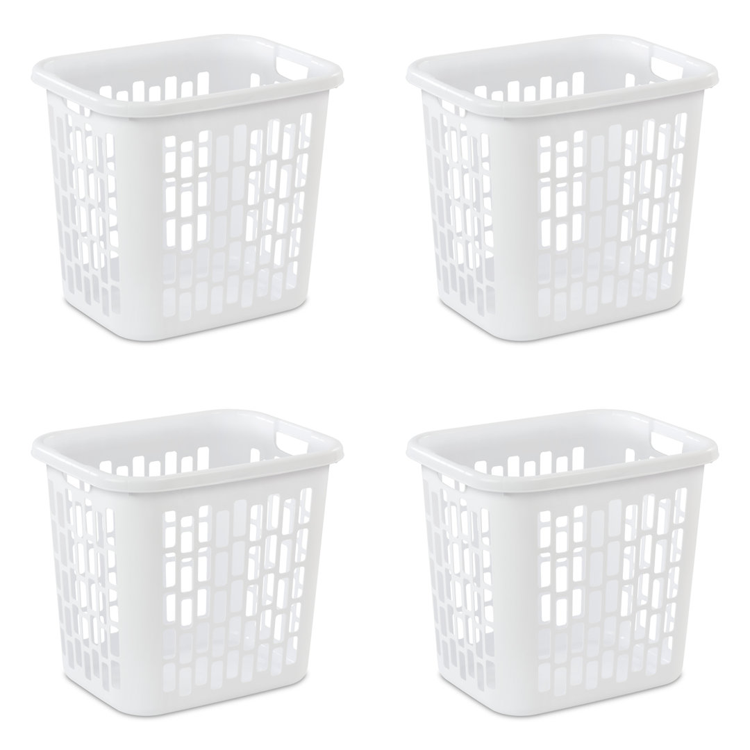 Sterilite Easy Carry Laundry Hamper, Ventilation Holes and Handles to Carry Clothes (Set of 4) Sterilite