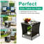 Square Tempered Glass Iron Outdoor Side Table - 46 cm W 46 cm D