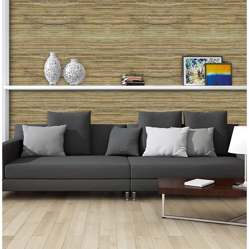 Rouleau de papier peint 24 pi x 36 po Chan Weave, Argent