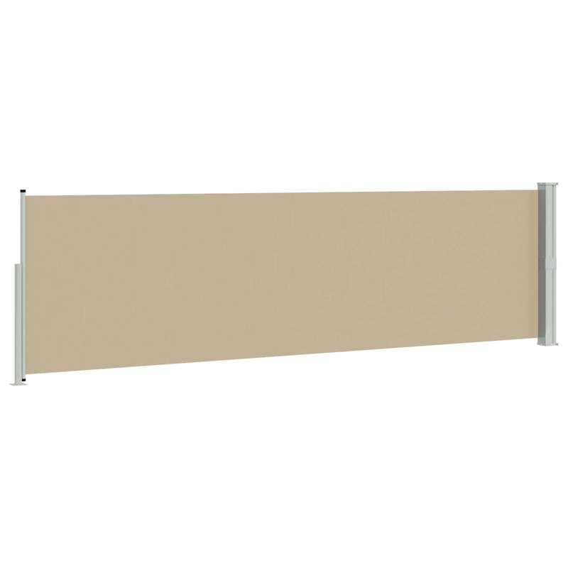 VidaXL Polyester Cover Retractable Patio Awning, Beige, 300cm W x 120cm D
