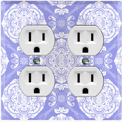 Patterned 2 - Gang Duplex Outlet Standard Wall Plate