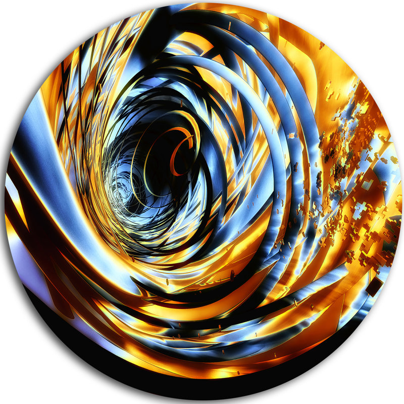 « fractal 3d waynesfield rayures », impression sur métal, H 38 po x l 38 po x P 1 po