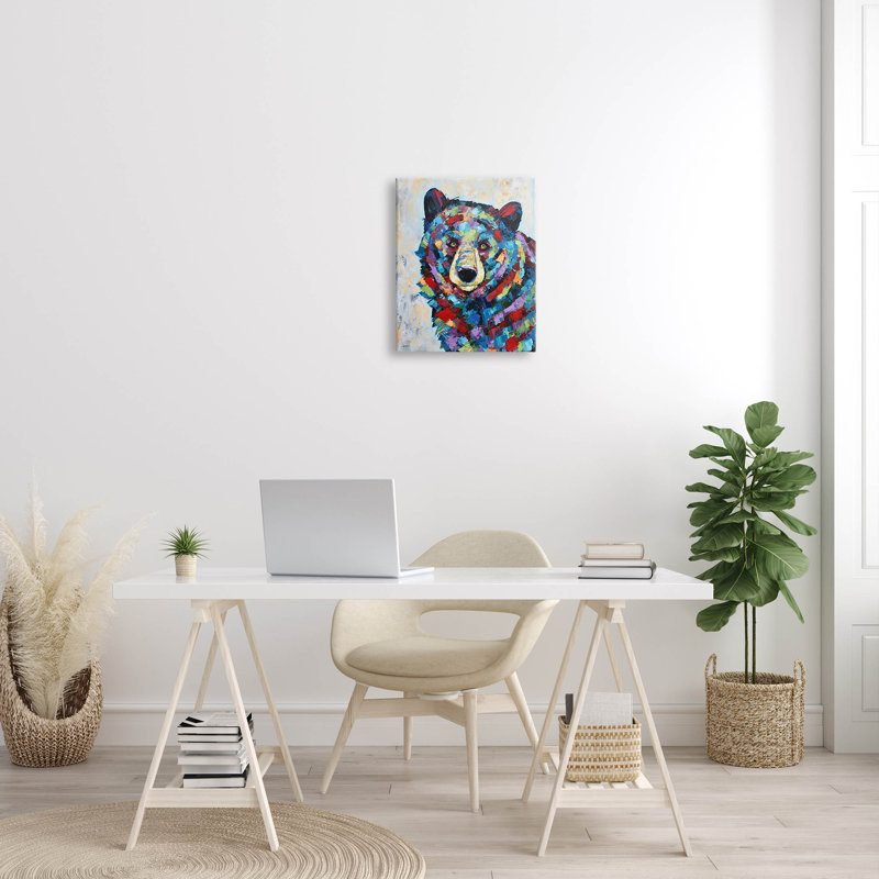 "Ours géométrique abstrait" par Jen Seeley, H 20 po x l 16 po x P 1,5 po